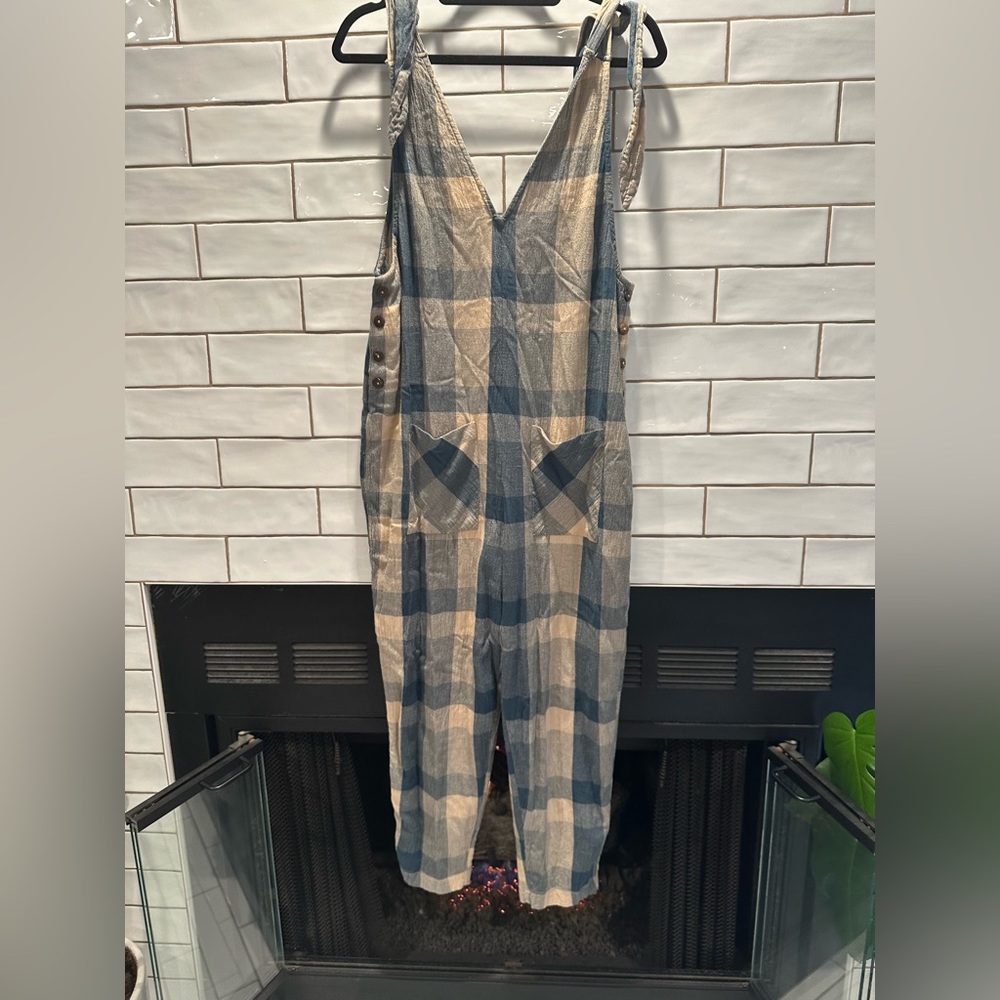 Free People Plaid Jumpsuit